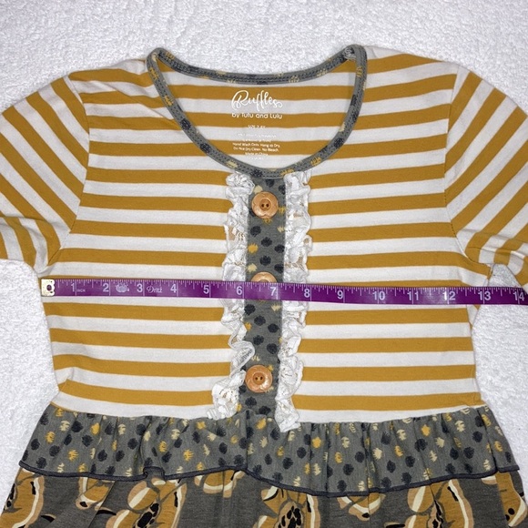 Ruffles by tutu and lulu striped floral king sleeve lace tunic dress 7/8 - Picture 5 of 8